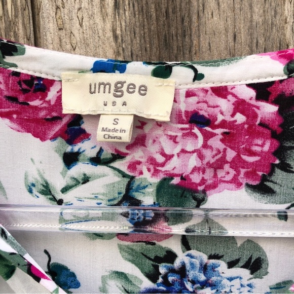 Umgee Boho Floral Flowy Mini Dress Small - Picture 5 of 12